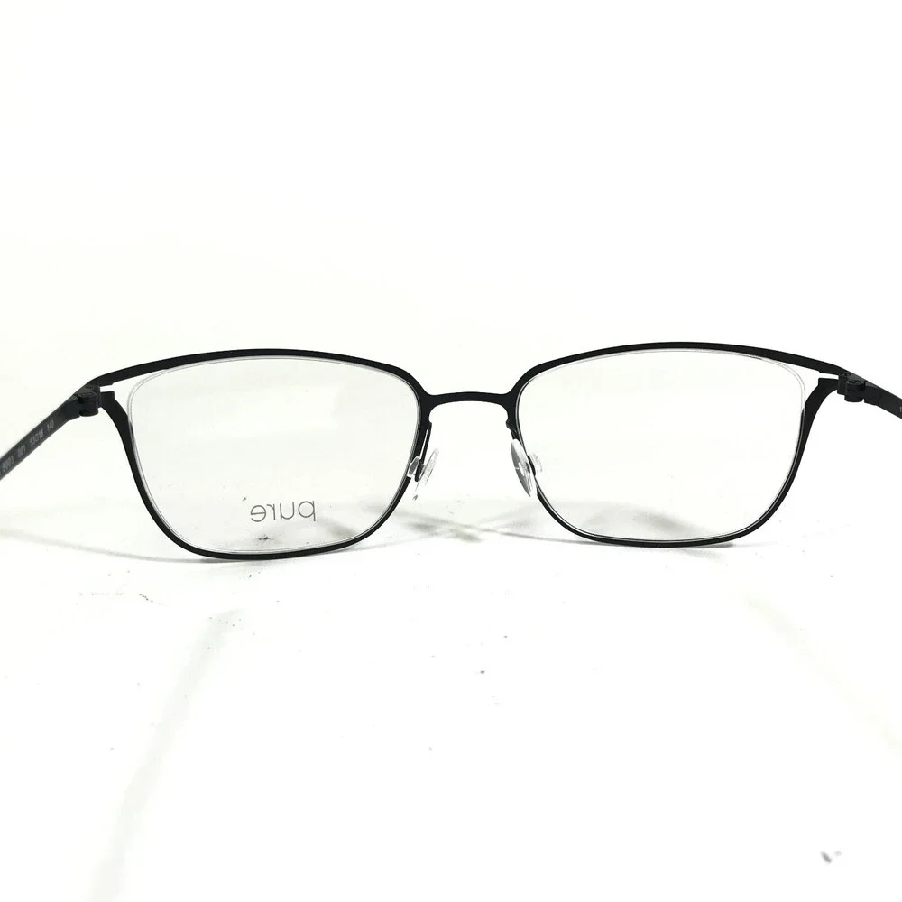 Marchon Airlock 5003 001 Eyeglasses Frames Black Square Titanium 53-18-140